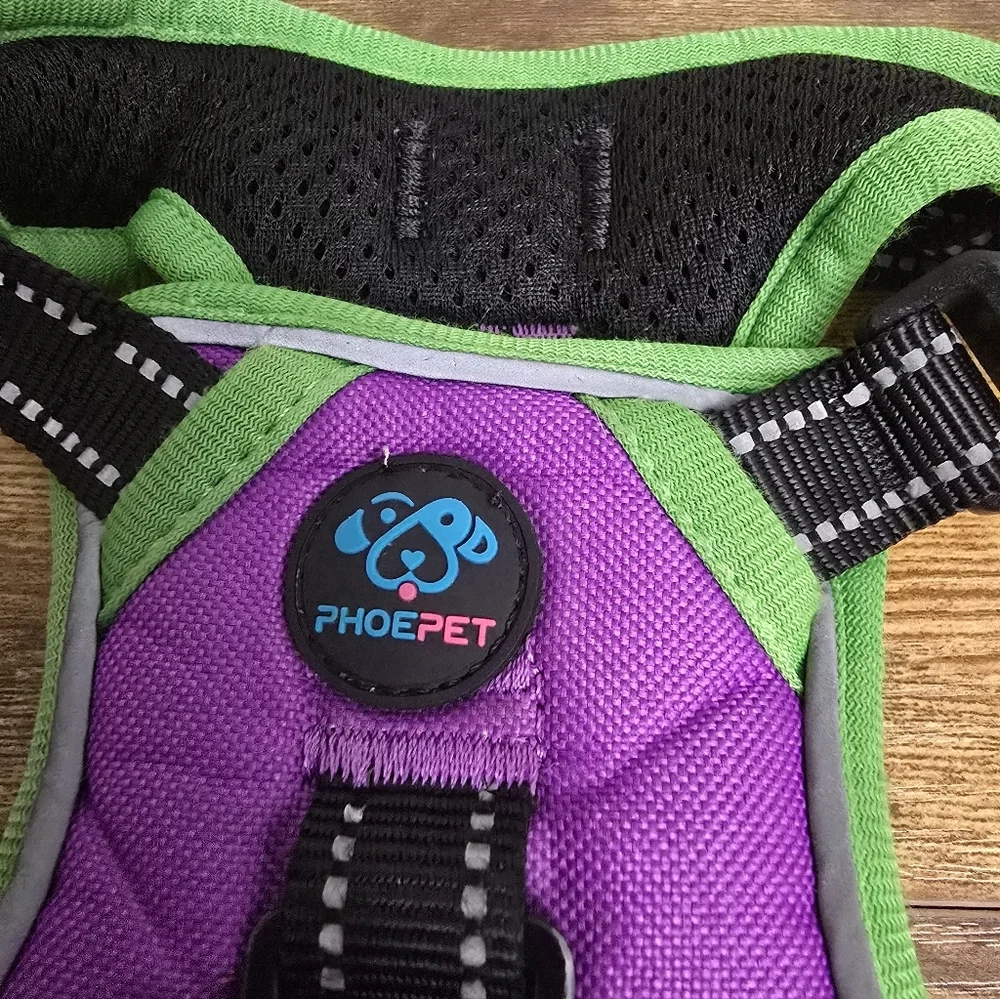Phoepet Purple and Green Dog Harness Size Small